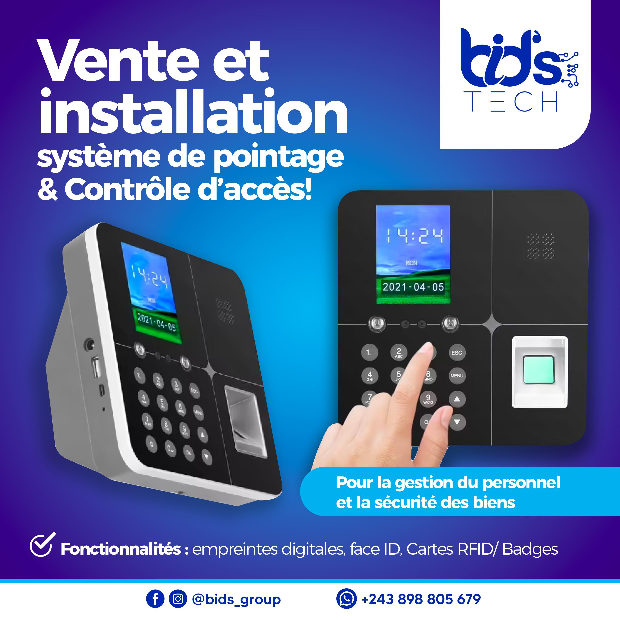 Pointage & contrôle d'accès
